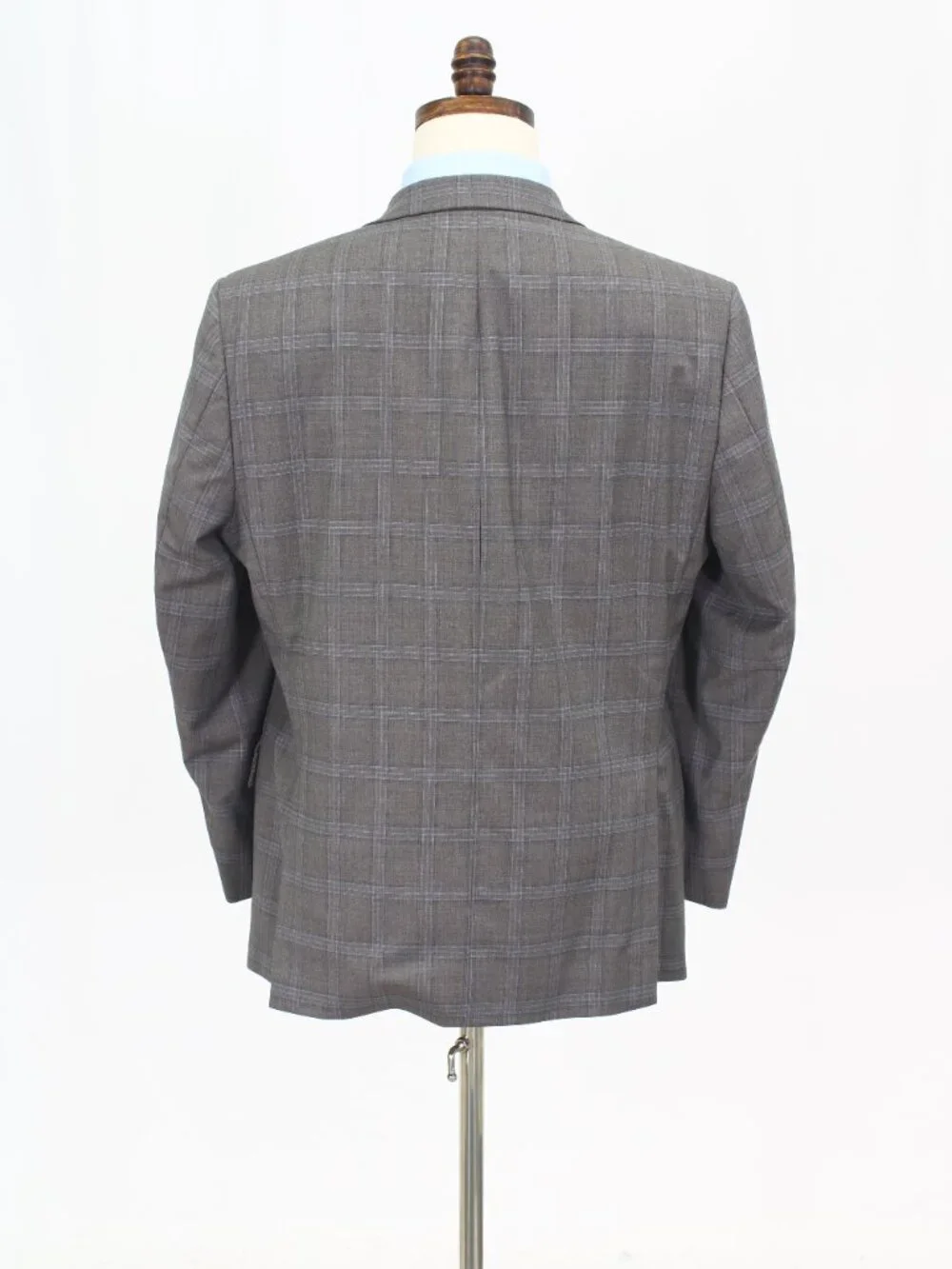 Joseph Abboud 44S 39x29 Brown Full Suit 2-Button Check R930